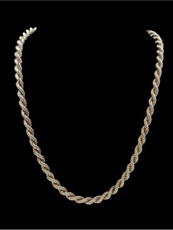 Other - Men's Silver Tone Twisted Rope Chain Necklace 22”